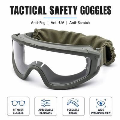 Quality  Tactical Glasses clear Goggles Tactical Men Tactical Sunglasses Glasses Ocular Glasses Anti Fog Impact Resistant UV400 protect Airsoft Paintball Cycling Outdoor Sports Lens Wholesale OEM ODM factory