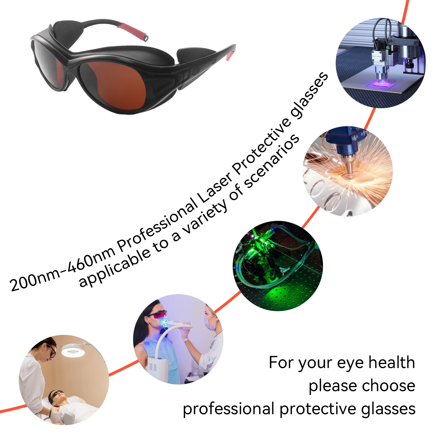 Laser Protector Laser Protection Glasses 200-460nm | Certified Safety Goggles