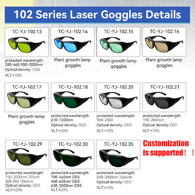 Laser Safety Goggles 200-2000nm Laser Glasses Laser Cleaning Glasses Wholesale Smoke Glasses 750-2000Nm Glasses