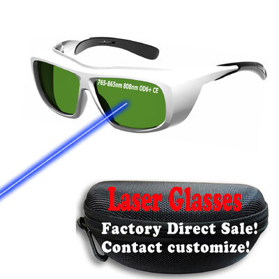 765-865nm 808nm OD6 Customize Laser Protection Lenses Protective Glass for Welding Cutting Engraving Laser Safety Glasses Goggle