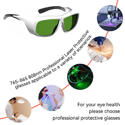 765-865nm 808nm OD6 Customize Laser Protection Lenses Protective Glass for Welding Cutting Engraving Laser Safety Glasses Goggle