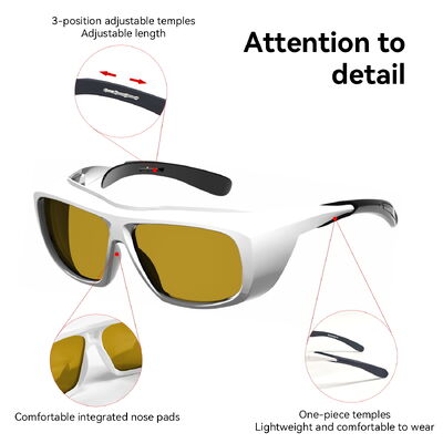 200-480nm 750-2000nm 10600 OD6 Laser Protective Goggles 450nm Fiber Nd YAG Laser  Diode Machine Laser Blocking Glasses