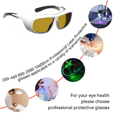 200-480nm 750-2000nm 10600 OD6 Laser Protective Goggles 450nm Fiber Nd YAG Laser  Diode Machine Laser Blocking Glasses