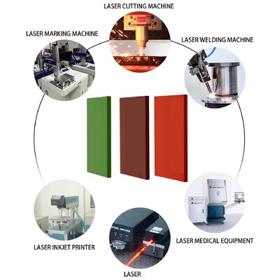 CE EN207 Z87.1 Customized Size 200-2000nm OD7 OD8 Industrial Machinery Equipment Viewing Safety Protective Window Shields