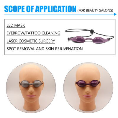 Beauty Patient Protective Wearing Length Adjustable Laser Goggles Eyeshade Safety Goggle for IPL Laser LED UV Lamp Treatment