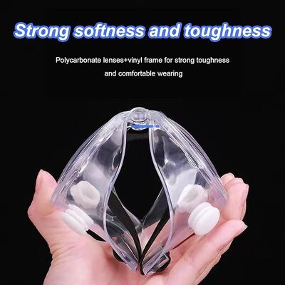 Anti-Fog Protective Clear Lens Wide-Vision Adjustable Chemical Splash Eye Protection Soft Lightweight Safety Goggles Glasses