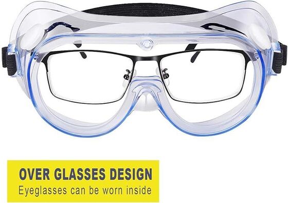 Anti-Fog Protective Clear Lens Wide-Vision Adjustable Chemical Splash Eye Protection Soft Lightweight Safety Goggles Glasses