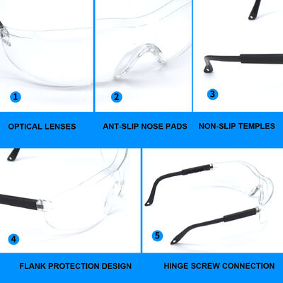 Ansi Z87.1 CE EN166 Anti Fog Scratch Splash Dustproof Eye Protection Unisex Eyewear Safety Goggles Glasses Spectacles
