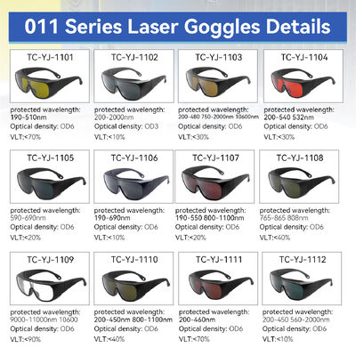 Laser Protective Glasses Certified190-2000nm 510nm laser protection glasses LASER LASER laser glasses laser glasses laser safety glasses OD4 OD6 808nm 1100nm Laser Safety GlassesLaser Protect Glasses