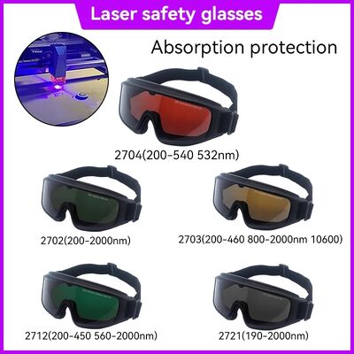 For laser Optical safety goggles OD3 OD5 190-480nm high absorption protective glasses UV laser safety lenses Laser pointer safety 532nm green laser Eye injury prevention Laser hazard control for laser