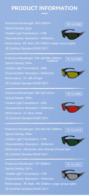 Laser safety goggles CO2 laser glasses 560nm laser cutting 1064nm protection Medical laser eyewear anti fog coating laser protection goggles safety glasses High absorption protective glasses 445nm