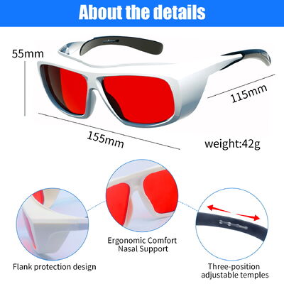 Safety Goggles Laser Protective Glasses 190-10600nm OD7 OD8 Anti-fog Anti-scratch Impact-resistant Laser Welding Laser Cleaning Laser Cutting Laser Marking and Engraving Household IPL Hair Removal,