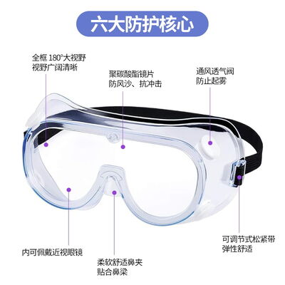 Goggle 4 Holes Clear UV400 Splash Eye Protection Eyewear Fashionable Anti Fog Anti-scratch, Impact-resistant Safety Glasses Prevents surgical splashes avoiding physical injuries Operational Assistance