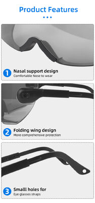 Spectacles Dust Clear Lens Shield Trendy Dark Spectacles Dust Clear Lens Shield Trendy Dark Ansi Z87 Unisex Impact Resistant Designer Impact Resistant Designer Protective Working Safety Glasses