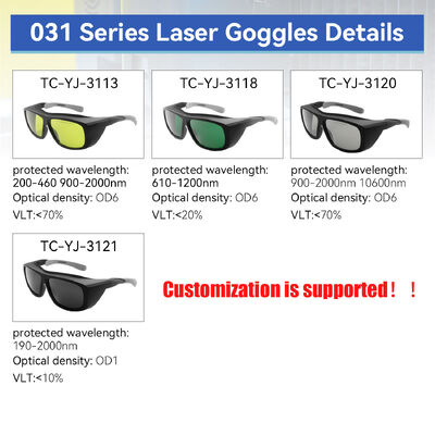 200-2000nm 10600nm IPL Diode Fiber Laser Eye Protection Glasses 1064nm OD5 CE Certified Absorption Lens Anti-Impact Splashproof UV Industrial Laser Safety Goggles for Cutting Welding Marking Engraving