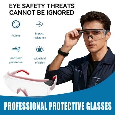 Safety Glasses Clear Polycarbonate Impact Resistant Side Shields UV Protection Industrial ANSI Z87.1 Anti Fog Work Eyewear for Men Women Construction Workshop Laboratory Grinding Drilling Woodworking