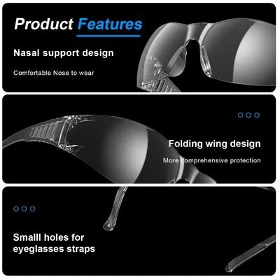 Safety Clear UV400 Protective Prescription Lab Medical Glass Gafas De Seguridad Industrial Z87 Safety Goggles Fit Over Glasses