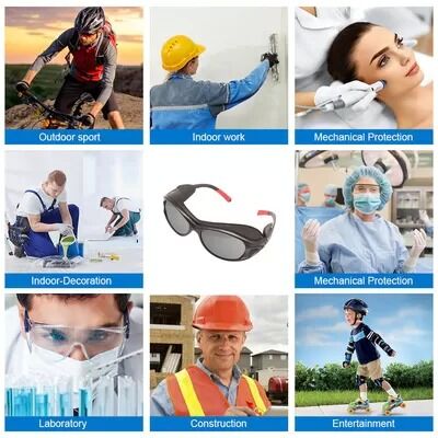 Rubber Goggles ANSI Z87.1 CE EN166 Industrial Prescription Safety Glasses Protective Eye Wear PC Lens Unisex Custom Wrap Around Working Splash Proof Anti Fog UV400 Protection Lab Chemical Construction