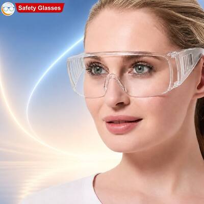 Tactical Sunglasses Prescription Protective Eye Wear PC Unisex UV400 Custom Square Anti Fog Clear Wrap Invisible Ink Goggles OTG Over Glasses for Cycling Construction Laboratory Workshop Work