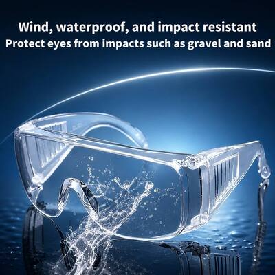 Tactical Sunglasses Prescription Protective Eye Wear PC Unisex UV400 Custom Square Anti Fog Clear Wrap Invisible Ink Goggles OTG Over Glasses for Cycling Construction Laboratory Workshop Work