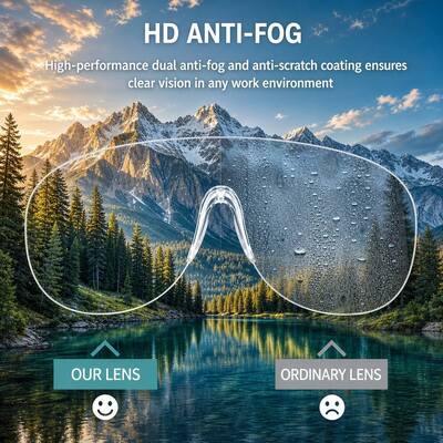 Tactical Sunglasses Prescription Protective Eye Wear PC Unisex UV400 Custom Square Anti Fog Clear Wrap Invisible Ink Goggles OTG Over Glasses for Cycling Construction Laboratory Workshop Work