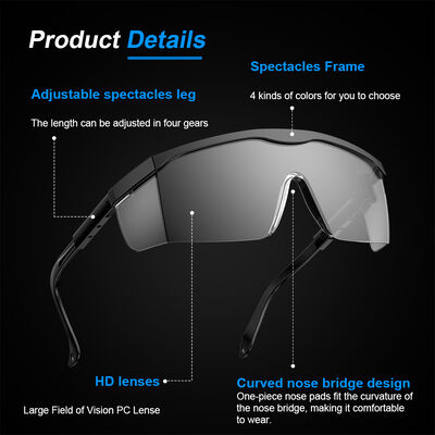 Niceseem Personal Protective Equipment Cheap Safety Glasses Spectacle Eyewear Goggles CE Ansi Z87.1 Anti Fog Anti Scratch UV Protection Impact Resistance Clear Adjustable Lightweight Men Women OEM ODM