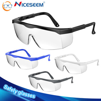 Niceseem Personal Protective Equipment Cheap Safety Glasses Spectacle Eyewear Goggles CE Ansi Z87.1 Anti Fog Anti Scratch UV Protection Impact Resistance Clear Adjustable Lightweight Men Women OEM ODM