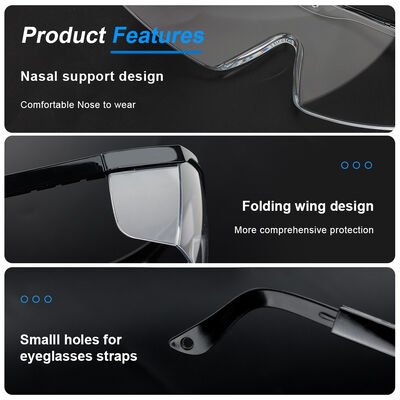 Niceseem Personal Protective Equipment Cheap Safety Glasses Spectacle Eyewear Goggles CE Ansi Z87.1 Anti Fog Anti Scratch UV Protection Impact Resistance Clear Adjustable Lightweight Men Women OEM ODM