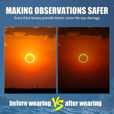 Eclipse Sunglasses Certified Ultra-light Solar Compact Size Comfortable Durable Plastic Eclipse Glasses For Direct Sun Viewing UV Protection Eye Protection Safety Adults Kids Outdoor Wholesale OEM ODM