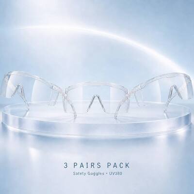 Industrial Protection Lenses Prescription Goggles CE ANSI Z87.1 Fashion Anti Fog Dust Working Stylish Clear Safety Glasses UV Protection Anti Scratch Anti Impact Indirect Vents Wrap Around Lightweight