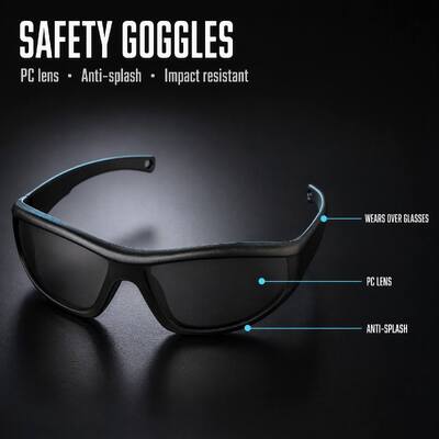CE ANSI Z87.1 Eye Protection Gray Goggles Personal Equipment Stylish Anti Fog Safety Working Eyewear Fashion Protective Glasses Anti Scratch Anti Impact UV Protection Dustproof Lightweight Comfortable