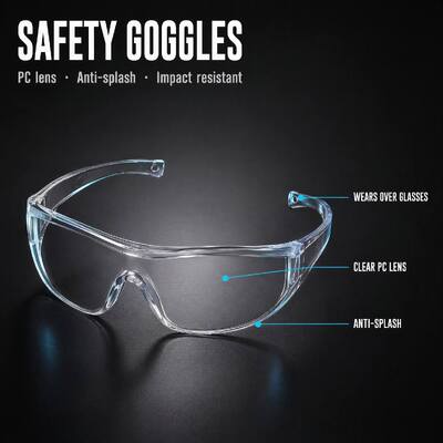Safety Goggles Anti Fog Windproof Dustproof Eyewear Clear Protective Glasses for Laboratory Construction Personal Care Woodwork Anti Scratch UV Protection Prescription Glasses Adjustable for Men Women