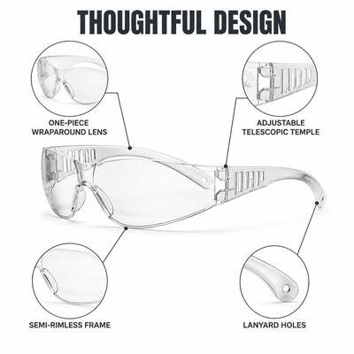 High Quality Eye protection Safety Glasses Anti-fog and Anti-scratch Lens Optical Safety Protective Glasses UV Protection Impact Resistant Clear Lightweight Comfortable Eyewear Men Women Wholesale OEM