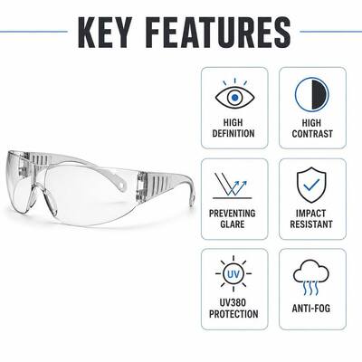 High Quality Eye protection Safety Glasses Anti-fog and Anti-scratch Lens Optical Safety Protective Glasses UV Protection Impact Resistant Clear Lightweight Comfortable Eyewear Men Women Wholesale OEM