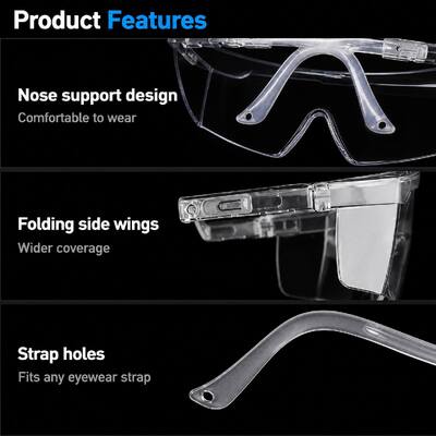 CE EN166 Ansi Z87.1 Goggles Protective Funny Working Anti Fog Sport Construction Side Shields Stylish Safety Glasses