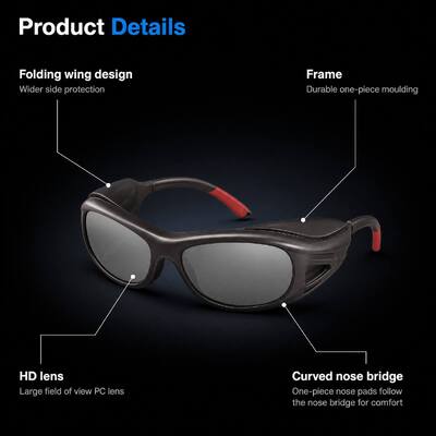 Tactical Sun Glasses Prescription Protective Eye Wear PC Rubber Unisex UV400 Anti Fog Stylish Dark Clear Industrial Goggles Anti Scratch Impact Resistant Lightweight for Men Women Cycling Fishing Work