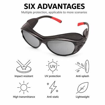 Tactical Sun Glasses Prescription Protective Eye Wear PC Rubber Unisex UV400 Anti Fog Stylish Dark Clear Industrial Goggles Anti Scratch Impact Resistant Lightweight for Men Women Cycling Fishing Work