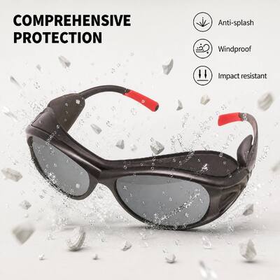 Tactical Sun Glasses Prescription Protective Eye Wear PC Rubber Unisex UV400 Anti Fog Stylish Dark Clear Industrial Goggles Anti Scratch Impact Resistant Lightweight for Men Women Cycling Fishing Work